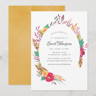 Watercolor Floral Safari Bridal Shower Invitation