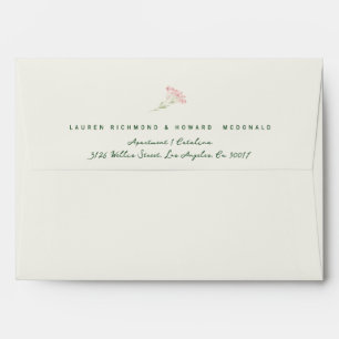 Watercolor Floral Sage Green Garden Wedding Envelope