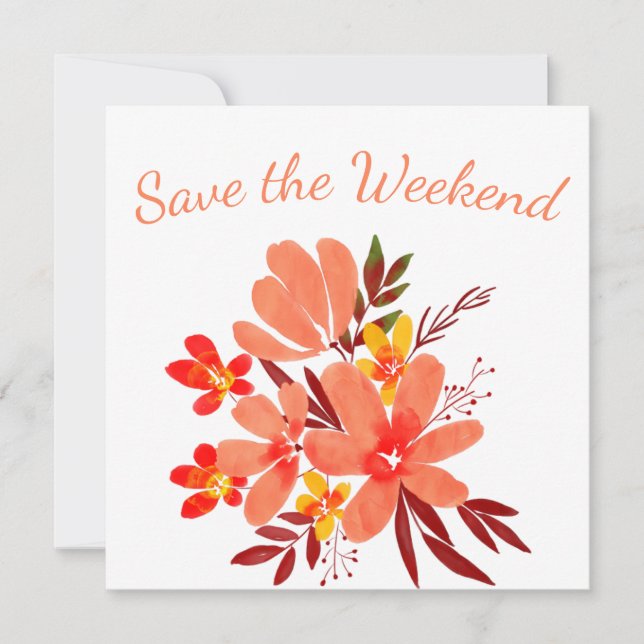 Watercolor Floral Save The Date (Front)