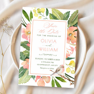 Watercolor floral  save the date