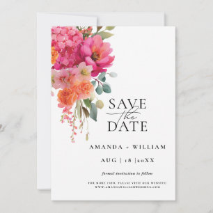 Watercolor Floral Save The Date Card
