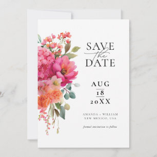 Watercolor Floral Save The Date Card