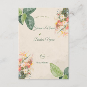 Watercolor Floral Save the Date Card