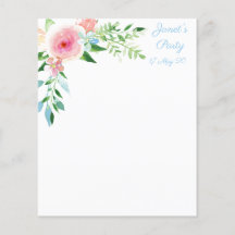 Watercolor Floral Scrapbook Paper