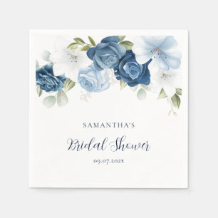 Watercolor Floral Script Modern Bridal Shower Napkin