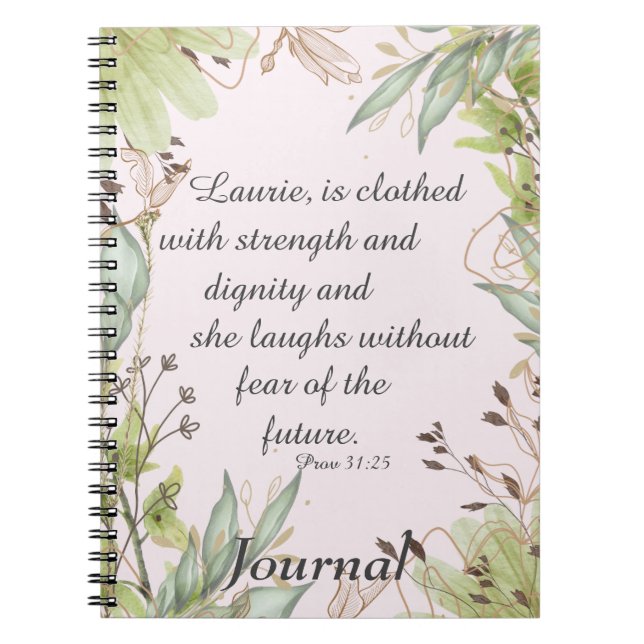 Watercolor floral scripture, notebook (Front)