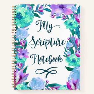 Watercolor Floral Scripture Notebook