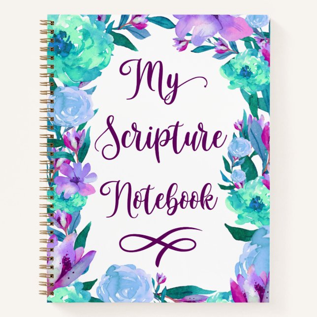 Watercolor Floral Scripture Notebook (Front)