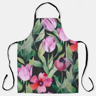 Watercolor floral, seamless beautiful pattern. apron