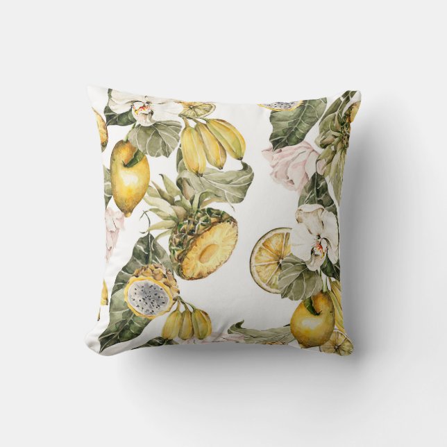 Watercolor floral seamless pattern. Hand painted l Cushion (Front)