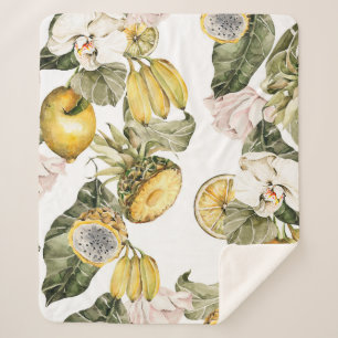 Watercolor floral seamless pattern. Hand painted l Sherpa Blanket