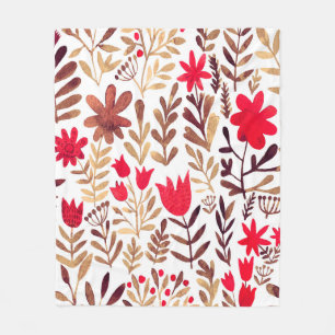 Watercolor floral seamless pattern. Handdrawn bota Fleece Blanket