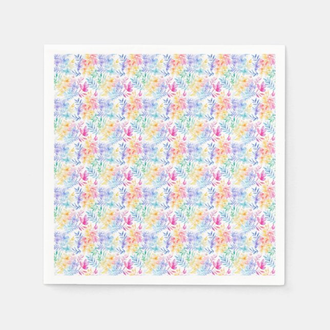 Watercolor Floral Seamless Pattern Napkin (Front)