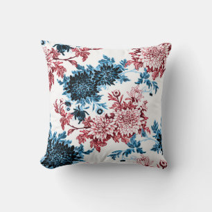 Watercolor floral seamless pattern on white backgr cushion
