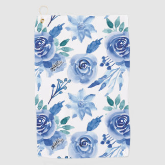 Watercolor floral seamless pattern pastel 2 golf towel