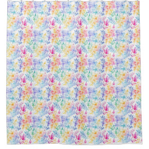 Watercolor Floral Seamless Pattern Shower Curtain