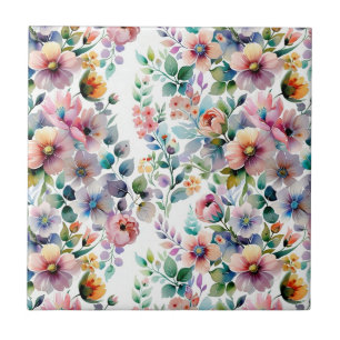 Watercolor Floral Seamless Pattern Tile