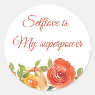 Watercolor floral selflove sticker
