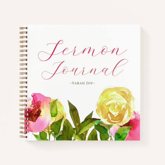 Watercolor Floral Sermon Journal (Front)