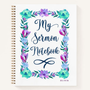 Watercolor Floral Sermon Notebook