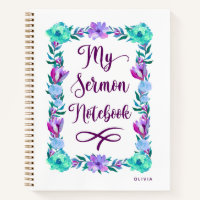 Watercolor Floral Sermon Notebook