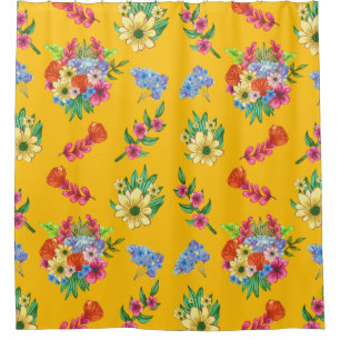 Watercolor Floral Shower Curtain