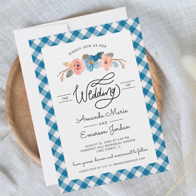Watercolor Floral Simple Fun Casual Wedding Invitation (Creator Uploaded)