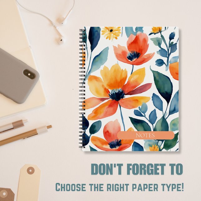 Watercolor Floral Spiral Bound Notebook (Creator Uploaded)
