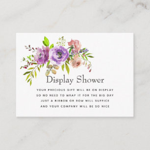 Watercolor Floral Spring Baby Display Shower Enclosure Card