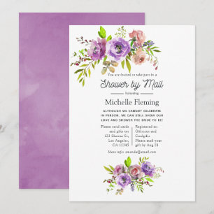 Watercolor Floral Spring Baby Shower by Mail Invitation