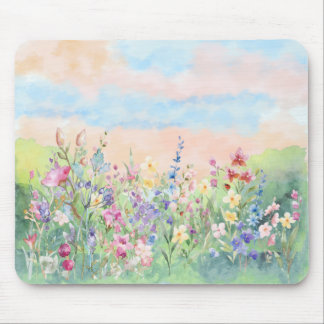 Watercolor floral Spring Ladybug Mouse Mat