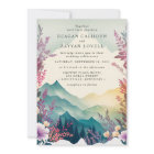 Watercolor Floral Spring Mountains Wedding