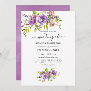 Watercolor Floral Spring Wedding Invitation