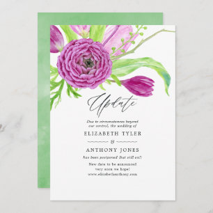Watercolor Floral Spring Wedding Update Invitation