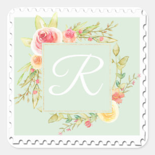 Watercolor Floral Square Sticker