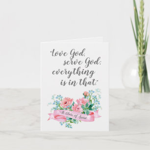 Watercolor Floral St. Clare Assisi Quote Card
