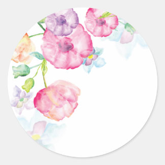 Watercolor floral sticker