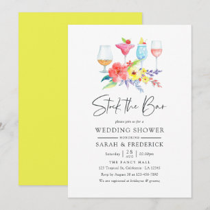 Watercolor Floral Stock the Bar Invitation