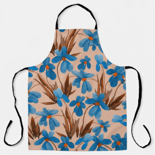 Watercolor Floral Summer Print Pattern Apron