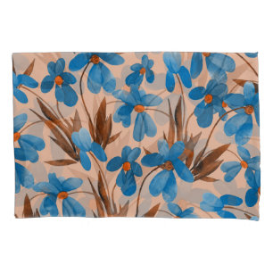 Watercolor Floral Summer Print Pattern Pillowcase