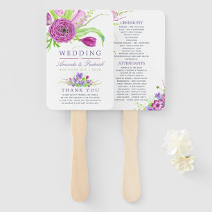 Watercolor Floral Summer Wedding Hand Fan