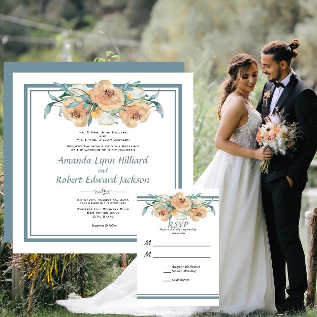 Watercolor Floral Summer Wedding Invitation (Creator Uploaded)