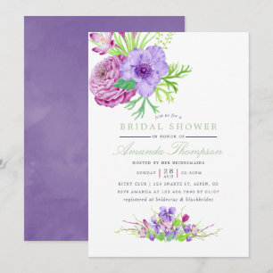Watercolor Floral Summer Wedding Invitation