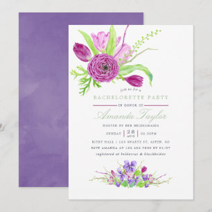 Watercolor Floral Summer Wedding Invitation