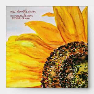 Watercolor Floral Sunflower Birthday Envelope