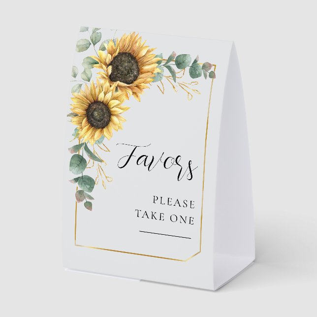 Watercolor Floral Sunflower Eucalyptus Wedding (Front)