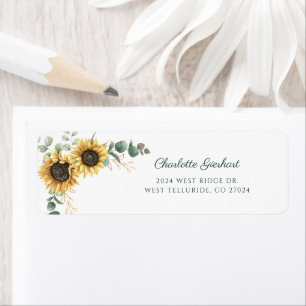 Watercolor Floral Sunflower Return Address