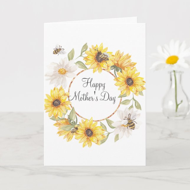 Watercolor Floral Sunflowers Mother's Day Card (Small Plant)