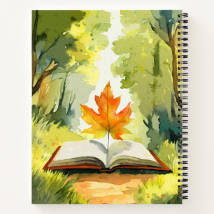 Watercolor floral - Surreal leaf reading a book