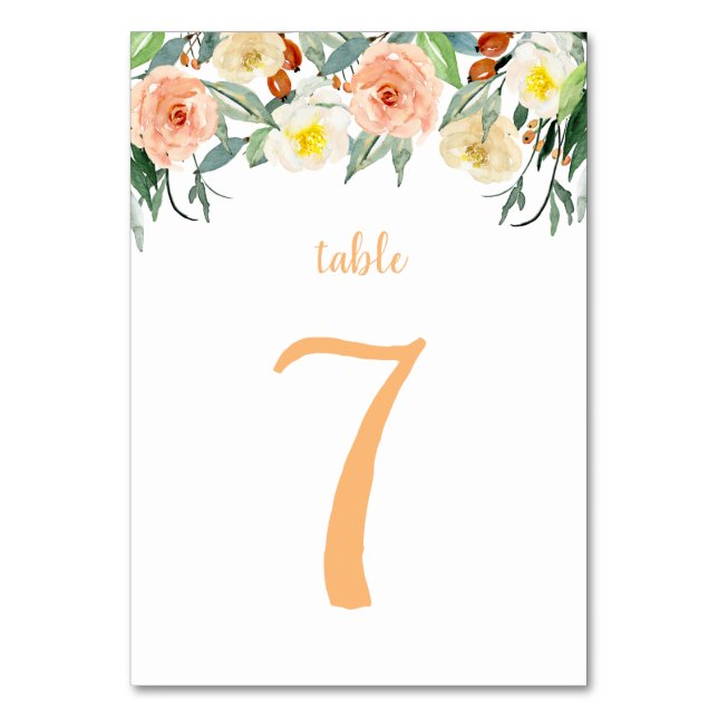 Watercolor Floral Table Tent Card (Front)